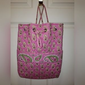 Vera Bradley Vintage Backsack, Bermuda  Pink, EUC
